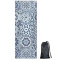thumbnail image 1 of Blue Ethnic Geometric Pattern Hot Yoga Mat Towel Non Slip for Hot Yoga - Quick-Drying Yoga Mat Cover with 4 Corner Pockets with Travel Bag - Hot Yoga Towel Non Slip 74"x26", 1 of 6