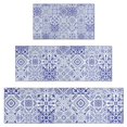 thumbnail image 1 of Blue Ethnic Geometric Pattern Kitchen Rugs Sets Of 3,Kitchen Runner Rugs Non Skid Washable,Decorative Kitchen Floor Mats for Kitchen,Sink,Laundry,17"x30"+ 17"x47" + 17"x59", 1 of 6