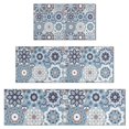 thumbnail image 1 of Blue Ethnic Geometric Pattern Kitchen Rugs Sets Of 3,Kitchen Runner Rugs Non Skid Washable,Decorative Kitchen Floor Mats for Kitchen,Sink,Laundry,17"x30"+ 17"x47" + 17"x59", 1 of 6