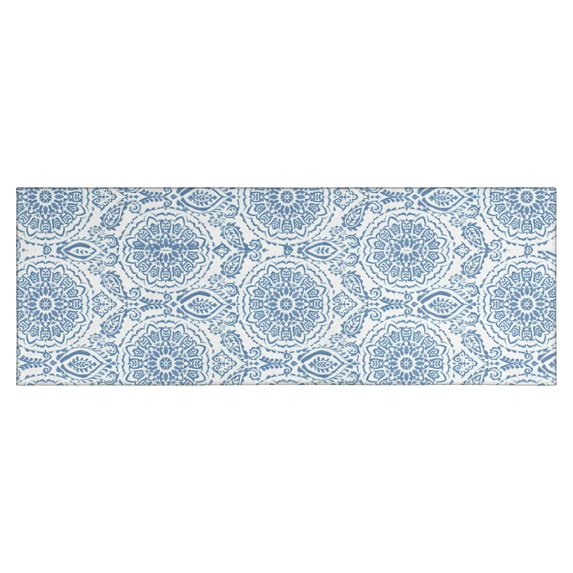 Blue Ethnic Mandala Pattern Kitchen Rug Mat,Kitchen Runner Rugs Non Skid Washable,Decorative Kitchen Floor Mats for Kitchen,Sink,Laundry,17"X47"