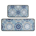 thumbnail image 1 of Blue Ethnic Mandala Pattern Kitchen Rugs Sets Of 2,Anti Fatigue Kitchen Mat Rugs Non Slip Washable,Decorative Kitchen Floor Mats for Kitchen,Sink,Laundry,17"X30"+17"X47", 1 of 7