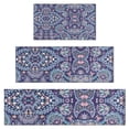 thumbnail image 1 of Blue Ethnic Paisley and Floral Pattern Kitchen Rugs Sets Of 3,Kitchen Runner Rugs Non Skid Washable,Decorative Kitchen Floor Mats for Kitchen,Sink,Laundry,17"x30"+ 17"x47" + 17"x59", 1 of 6