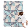 thumbnail image 1 of Blue Ethnic Triangle and Geometric Pattern Blanket,Comfortable Soft Flannel Throw Blanket,All Season,Warm Lightweight Blankets for Sofa Bed Couch Living Room Chair,30"x40", 1 of 4