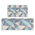 thumbnail image 1 of Blue Ethnic Triangle and Geometric Pattern Kitchen Rugs Sets Of 2,Anti Fatigue Kitchen Mat Rugs Non Slip Washable,Decorative Kitchen Floor Mats for Kitchen,Sink,Laundry,17"x30"+17"x47", 1 of 7