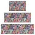 thumbnail image 1 of Blue Ethnic Triangle Pattern Kitchen Rugs Sets Of 3,Kitchen Runner Rugs Non Skid Washable,Decorative Kitchen Floor Mats for Kitchen,Sink,Laundry,17"x30"+ 17"x47" + 17"x59", 1 of 6