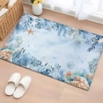 thumbnail image 1 of Blue Eucalyptus Bathroom Rug Washable 2x3 Entryway Rug Non Slip Botanical Ombre Coastal Front Door Mat Low Pile Indoor Doormat Throw Floor Carpet for Kitchen Bedroom Entrance, 1 of 8