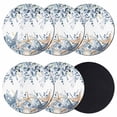 thumbnail image 1 of Blue Eucalyptus Coastal Coasters Set of 6, Absorbent Coasters for Drinks, Beach Starfish Shell Nautical Coaster for Desk Coffee Table Protection, Home Decor House Warming Gifts 4", 1 of 8
