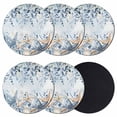 thumbnail image 1 of Blue Eucalyptus Coastal Coasters Set of 6, Absorbent Coasters for Drinks, Beach Starfish Shell Nautical Ombre Coaster for Desk Coffee Table Protection, Home Decor House Warming Gifts 4", 1 of 8