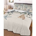 thumbnail image 1 of Blue Eucalyptus Coastal Full Size Down Alternative Comforter, Lightweight Comforter Quilt Bedding Set with Pillow Shams Starfish Shell Summer All Seasons Bed Comforter Duvet Insert 78"x90", 1 of 7