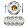 thumbnail image 1 of Blue Eucalyptus Coastal Round 13 Inch Placemats Set of 4, Beach Starfish Shell Nautical Rustic HeatResistant Non Slip Place Mats for Dining Table, Wipeable Braided Kitchen Table Mats for Housewarming, 1 of 9