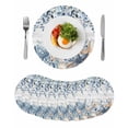 thumbnail image 1 of Blue Eucalyptus Coastal Round 15 Inch Placemats Set of 8, Beach Starfish Shell Nautical Retro HeatResistant Non Slip Place Mats for Dining Table, Wipeable Braided Kitchen Table Mats for Housewarming, 1 of 9