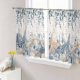 thumbnail image 1 of Blue Eucalyptus Coastal Sheer Curtains 54 Inch Length 2 Panels Set Window Treatments, Beach Starfish Shell Nautical Rustic Rod Pocket Semi Curtains for Living Room/Bedroom/Kitchen, 104"W x 54"L, 1 of 7