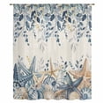 thumbnail image 1 of Blue Eucalyptus Coastal Sheer Curtains 54 Inches Long, Beach Starfish Shell Nautical Rustic Light Filering Curtains, Breathable Simi Curtain Privacy Drapes for Kitchen Bathroom Small Window Treatment, 1 of 9