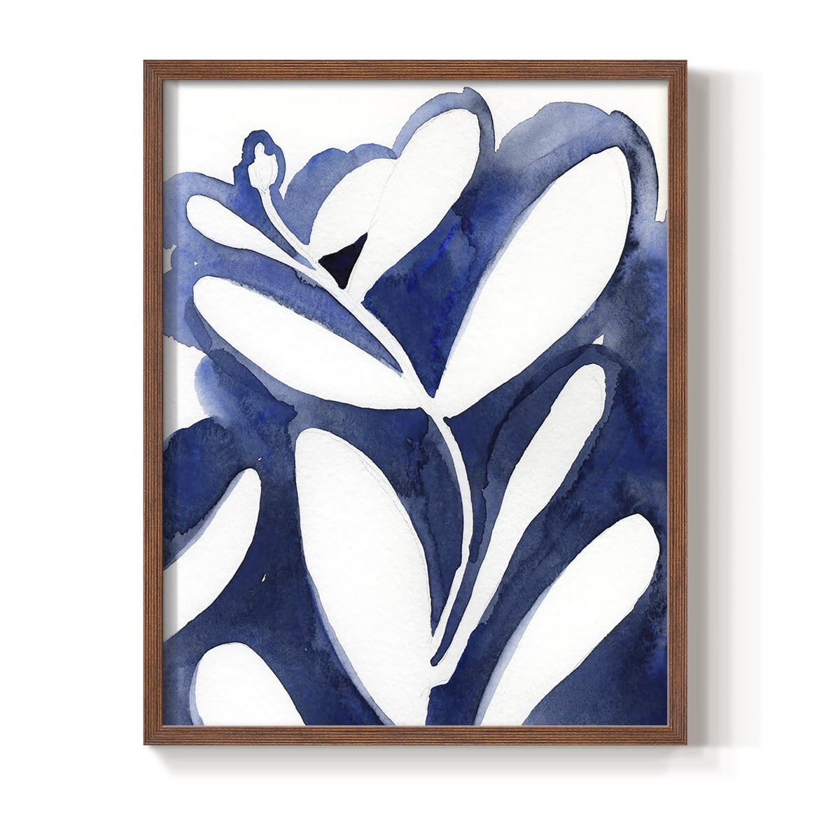 Blue Eucalyptus I Framed Print in Brown Solid Wood Framed Print No Nail Hanging