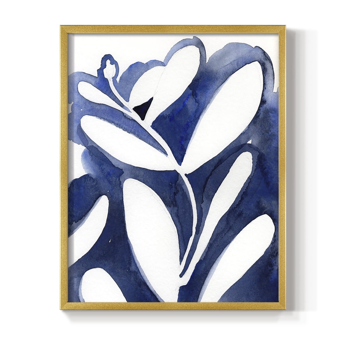 Blue Eucalyptus I Framed Print in Gold Solid Wood Framed Print No Nail Hanging