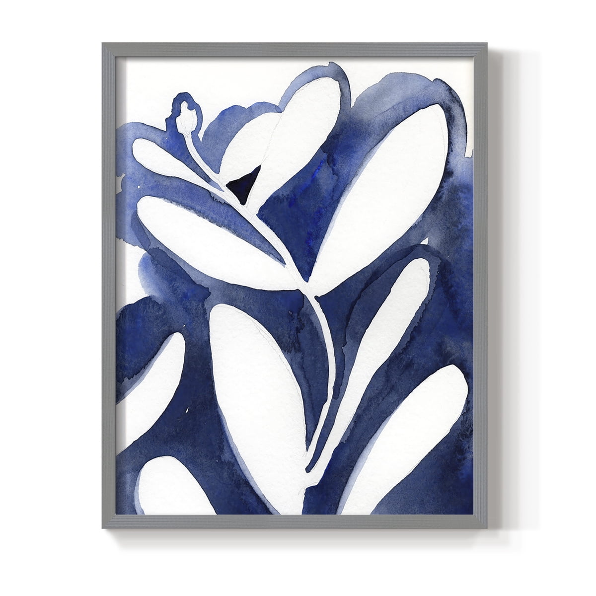 Blue Eucalyptus I Framed Print in Gray Solid Wood Framed Print No Nail Hanging