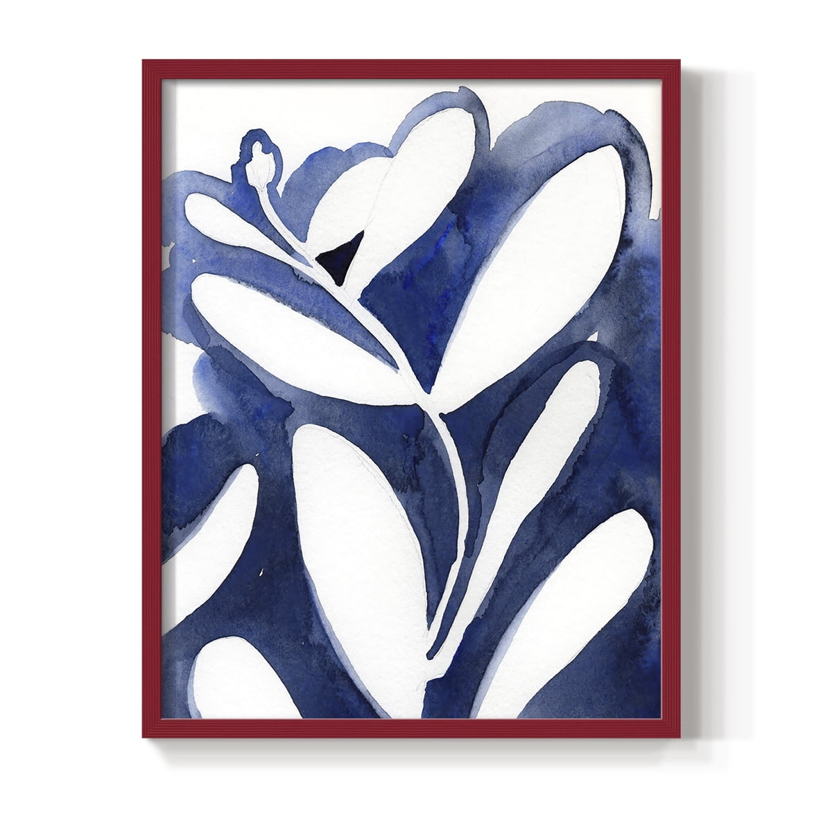 Blue Eucalyptus I Framed Print in Red Solid Wood Framed Print No Nail Hanging