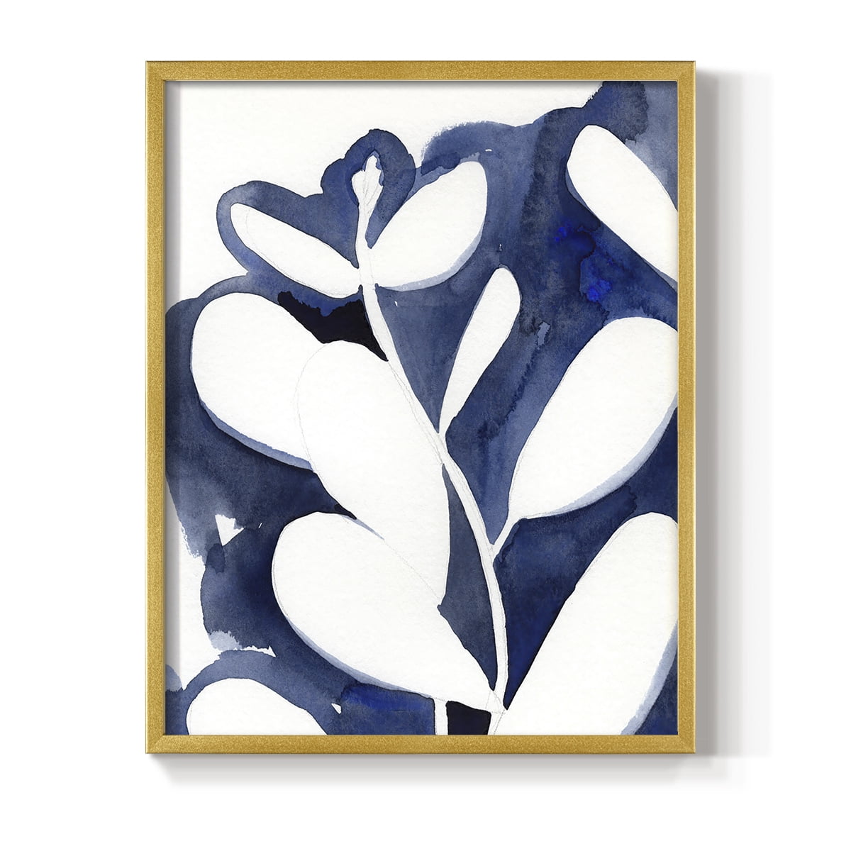 Blue Eucalyptus II Framed Print in Gold Solid Wood Framed Print No Nail Hanging