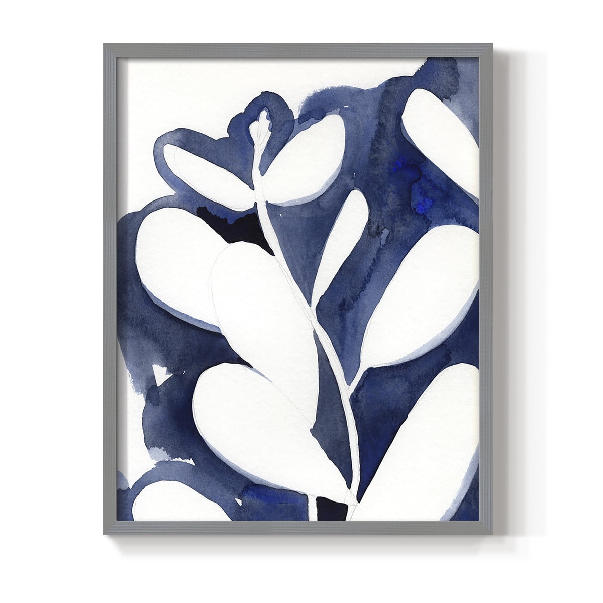 Blue Eucalyptus II Framed Print in Gray Solid Wood Framed Print No Nail Hanging