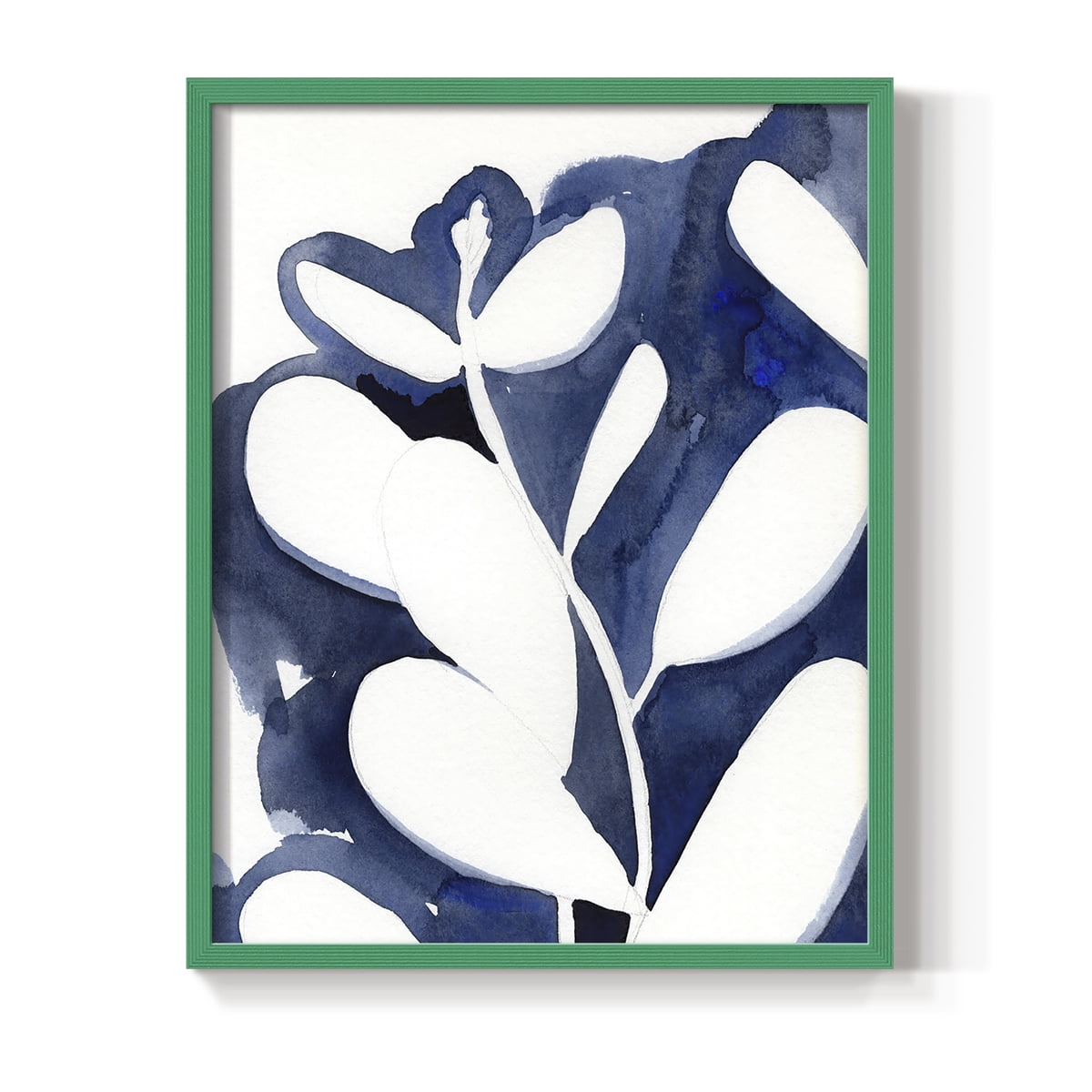 Blue Eucalyptus II Framed Print in Green Solid Wood Framed Print No Nail Hanging