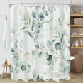 thumbnail image 1 of Blue Eucalyptus Leaf Shower Curtain, Blue and Green Watercolor Plant Shower Curtain, Trendy Waterproof Modern Floral Decorative Botanical Bathroom Decor, 84x84 Inch, 1 of 6