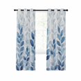 thumbnail image 2 of Blue Eucalyptus Leaves Blackout Curtains 63 Inches Long For Bedroom, Farmhouse Botanical Plants Floral Thermal Insulated Room Darkening Black Window Curta 2 of 9