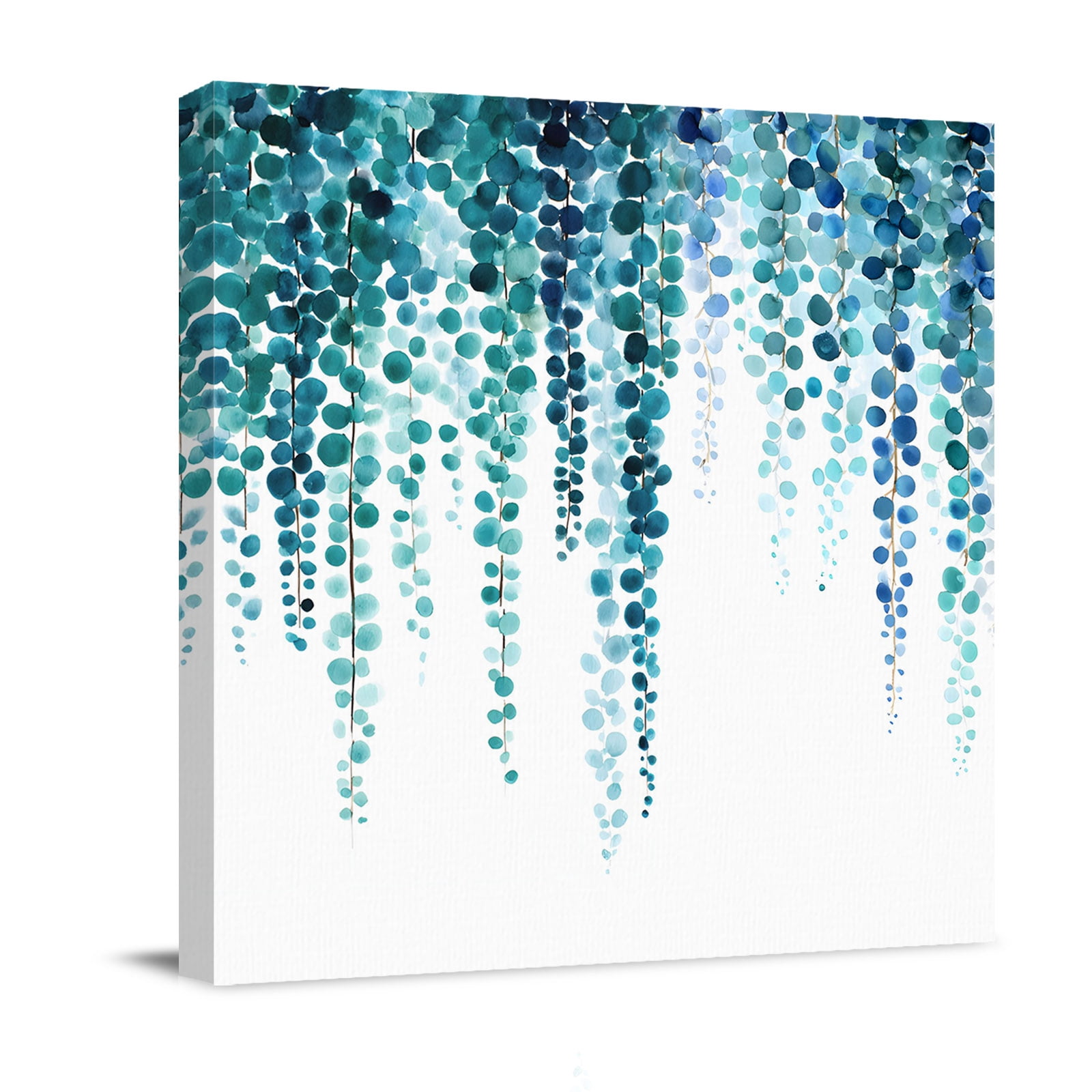 Blue Eucalyptus Leaves Canvas Wall Art for Living Room, Summer ...