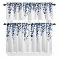 thumbnail image 1 of Blue Eucalyptus Leaves Curtain Valances Set Rustic Summer Watercolor Plant Kitchen Curtains 24&nbsp;inch Length Rod Pocket Valance and Tiers 3 Piece Set Small Bedroom Bathroom Laundry Decor, 1 of 9