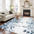 thumbnail image 1 of Blue Eucalyptus Leaves Large Area Rugs 6x9 ft Spring Summer Botanical Washable Rug Non Slip Indoor Carpet Absorbent Floor Mat for Living Room Bedroom Dining Room, 1 of 9