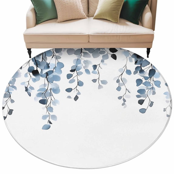 Blue Eucalyptus Leaves Large Area Rugs for Bedroom Living Room, Soft ...