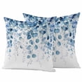 thumbnail image 1 of Blue Eucalyptus Leaves Outdoor Waterproof Pillow Covers, Summer Botanical Weeping Decorative Square Throw Pillowcase Sofa Cushion Sham for Patio/Couch/Chair, 16"x16" 2 Pack, 1 of 8