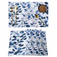 thumbnail image 1 of Blue Eucalyptus Leaves Placemats Set of 12 Spring Botanical Greenery Place Mats Indoor Wipeable Table Mats Washable Cloth Dining Table Placemats for Kitchen Holiday Party Home Decor 13x19 Inch, 1 of 9