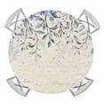 thumbnail image 1 of Blue Eucalyptus Leaves Round Fitted Tablecloth with Elastic Edge, Waterproof Table Cloth Table Cover for 36"-44" Tables, Farmhouse Retro Botanical Floral Tablecloths for Dining Picnic Indoor Outdoor, 1 of 9