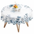 thumbnail image 1 of Blue Eucalyptus Leaves Round Tablecloth 54 inches Spring Summer Botanical Waterproof Oil-Proof Table Cloth Round Table Cover for Holiday Party Picnic Dinner Decor Indoor and Outdoor Use, 1 of 9