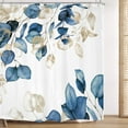 thumbnail image 1 of Blue Eucalyptus Leaves Shower Curtain 72Wx72H Inch Gold Plant Floral Nature Botanical Leaf Spring Neutral with 12 Plastic Hooks Fabric Waterproof Toilet Accessories Decor, 1 of 5