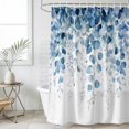 thumbnail image 1 of Blue Eucalyptus Leaves Waterproof Shower Curtain, Large 72"x84" Washable Polyester Fabric Shower Curtains for Bathroom, Summer Botanical Weeping Decorative Bathtub Curtain Sets with Hooks, 1 of 9