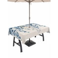 thumbnail image 1 of Blue Eucalyptus Outdoor Tablecloth - 60x102 Inch Rectangle Dining Table Cover, Farmhouse Weeping Leaves Linen Waterproof Outdoor Table Cloth with Umbrella Hole & Zipper for Picnic/Patio/Party, 1 of 7