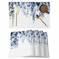 thumbnail image 1 of Blue Eucalyptus Placemats Set of 6, Weeping Botanical Leaf Watercolor Placemats for Dining Table, Place Mats for Kitchen Tabletop, Waterproof Wipeable Dining Table Mats Set, 1 of 9