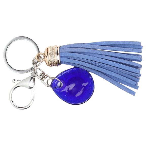 Blue Evil Eye Glass Keychain Charm Pendant Amulet Blessing Home Protection, Turkish Glass Amulet, Turkish Blue Keychain, Blue Key
