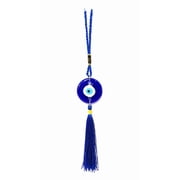 Blue Evil Eye Hanging Ornament for Home & Car Decor, Nazar Protection Charm with Decorative Tassel, Lucky Hanging for Entrance, Office & Gift