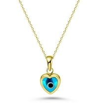 Blue Evil Eye Heart Necklace in 14 Karat Solid Gold | Handcrafted Gold Evil Eye Jewelry | Greek - Turkish Evil Eye | Protection for Mothers
