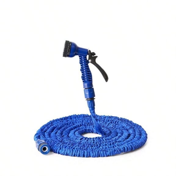 Blue Expandable Garden Hose With Spray Gun, High Pressure Multi-Purpose ABS Hose For Watering, Car Wash, Pet Bathing