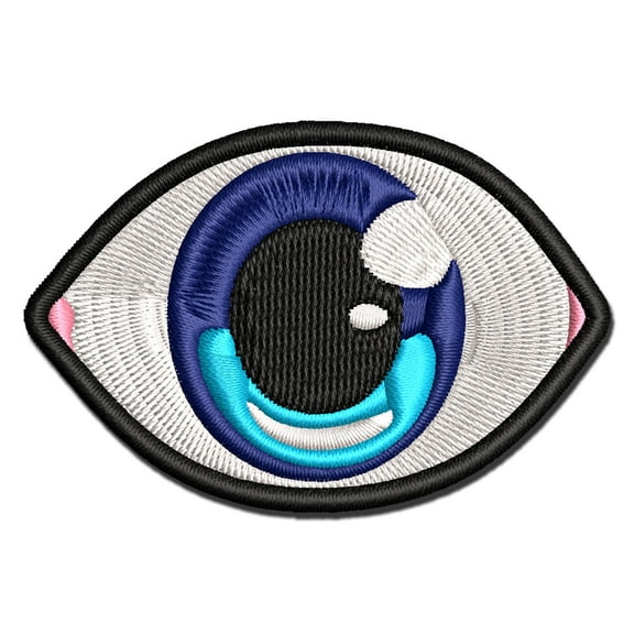 Blue Eye Eyeball Applique Multi-Color Embroidered Iron-On Patch - 2.0 Inch Mini