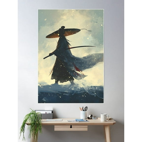 Blue Eye Samurai - Vintage Stylized Poster Poster Wall Art, Modern Wall Decor For Living Room Bedroom, 8x12 UNFRAMED