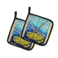 thumbnail image 1 of Blue Eyed Dragonfly Pair of Pot Holders 7.5 in x 7.5 in, 1 of 2