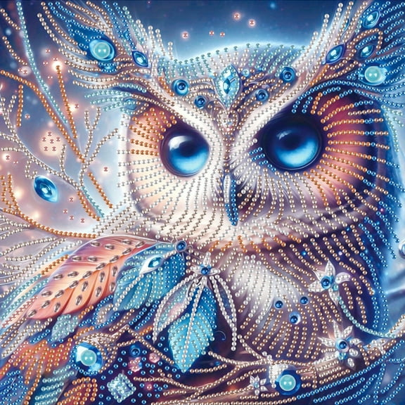 Blue Eyed Owl Diamond Art Painting Kit