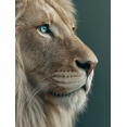 thumbnail image 1 of Blue Eyed Wild Lion Canvas Wall Art, Wildlife Portrait Print, Modern Home Wall Decor, 1 of 8