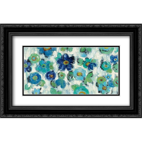 Blue Eyes I 2x Matted 24x16 Black Ornate Framed Art Print by Vassileva, Silvia