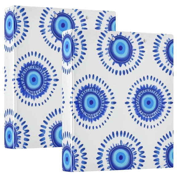 Blue Eyes Round Ring Binder 3 Rings 1.5" Capacity File Storage for A4 Size 1 Pack