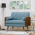 thumbnail image 1 of Blue Fabric Club Chair with Accent Pillows / Elevate Home Aesthetics, 1 of 5